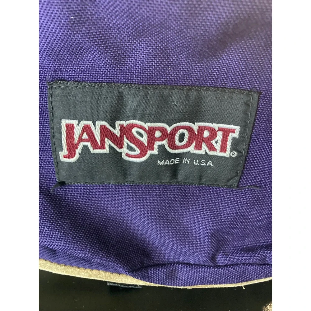 Vintage Jansport Purple Canvas Day‎ Pack Backpack Front Pocket Made in USA